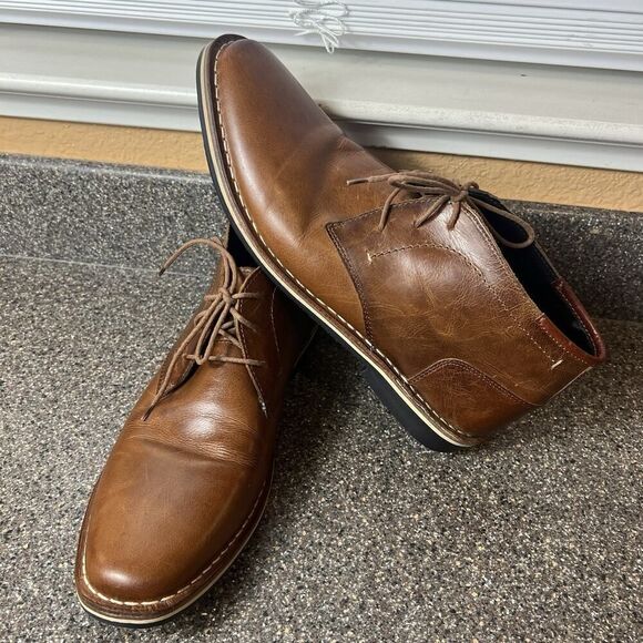Steve Madden Chukka Cognac Leather Lace Up Boots Men\'s Size 10.5 Comfort Casual main image 8
